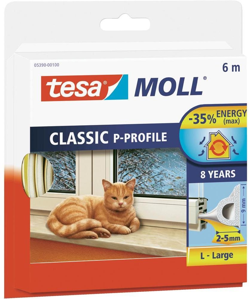 TESA Taśma uszczelniająca Tesamoll Classic DxS) 6 m x 9 mm 05390-00100-00 1 Rolka(ek)