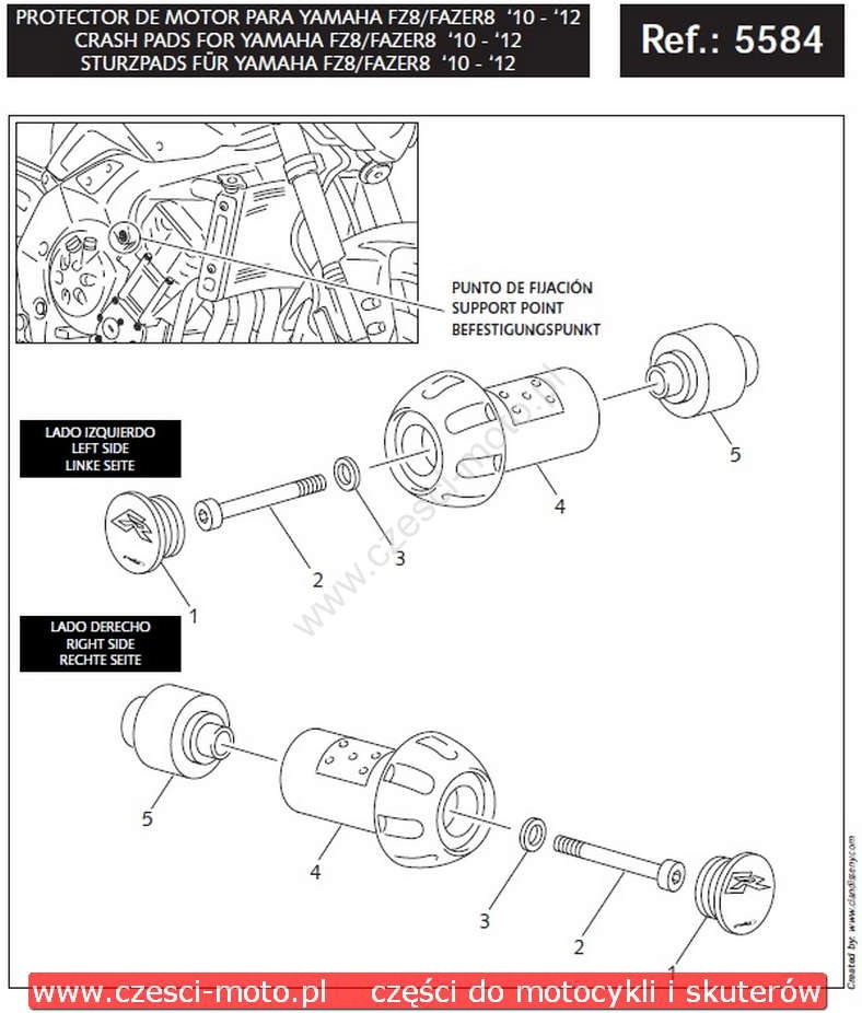 Puig Crash Pad Yamaha FZ8, Fazer