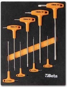 BETA Kpl. kluczy trzpieniowy kątowe z rękojeścią 8szt. 2450/M50