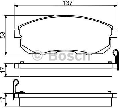 Bosch Zestaw klocków hamulcowych, hamulce tarczowe 0 986 494 277