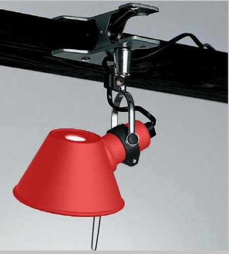 Artemide TOLOMEO MICRO PINZA lampa na klipsie anodyzowany czerwony A010810
