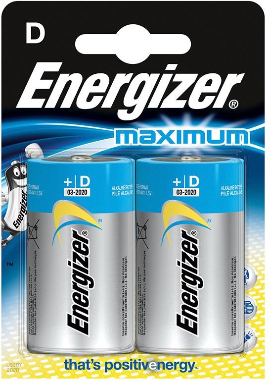 Energizer Bateria Maximum, D, LR20, 1,5V, 2szt. 7638900297539
