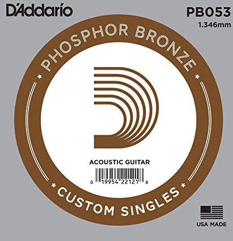 D'Addario pb053 fosforu z brązu pojedyncze struny do gitary 0,14 cm (0,053 cala) PB053