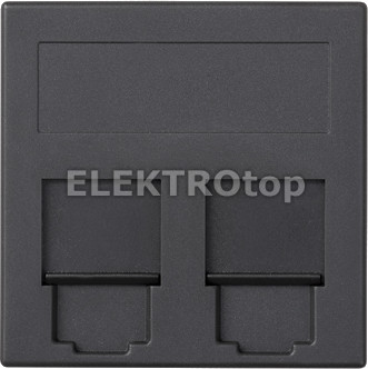 Kontakt Simon 50017089-038 Płytka S500, 2x RJ z osłonami; ADC KRONE HK; szary gr