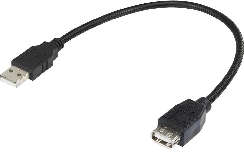 Renkforce Kabel USB 2.0 Renkforce 1333151 [1x złącze męskie USB 2.0 A 1x złącze żeńskie USB 2.0 A] 0.16 m czarny