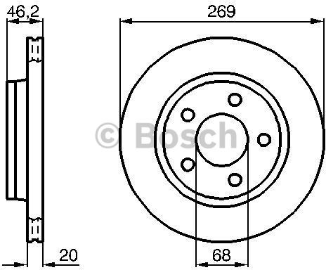 BOSCH Tarcza hamulcowa tylna, 0 986 478 316  0986478316