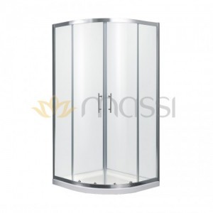 Massi Demi 80x80 profil chrom szkło transparentne + powłoka EasyClean + brodzik MSKP-A511-80