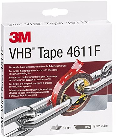 3M VHB 4611F mocna, dwustronna taśma klejąca, 19 mm x 3 m, szara, 4611193 4611193