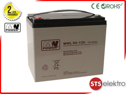 MW Power Akumulator AGM MWL 60-12h 12V 60Ah M6