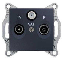 Schneider Sedna Gniazdo RTV-SAT przelotowe 8dB - Grafitowy - SDN3501270