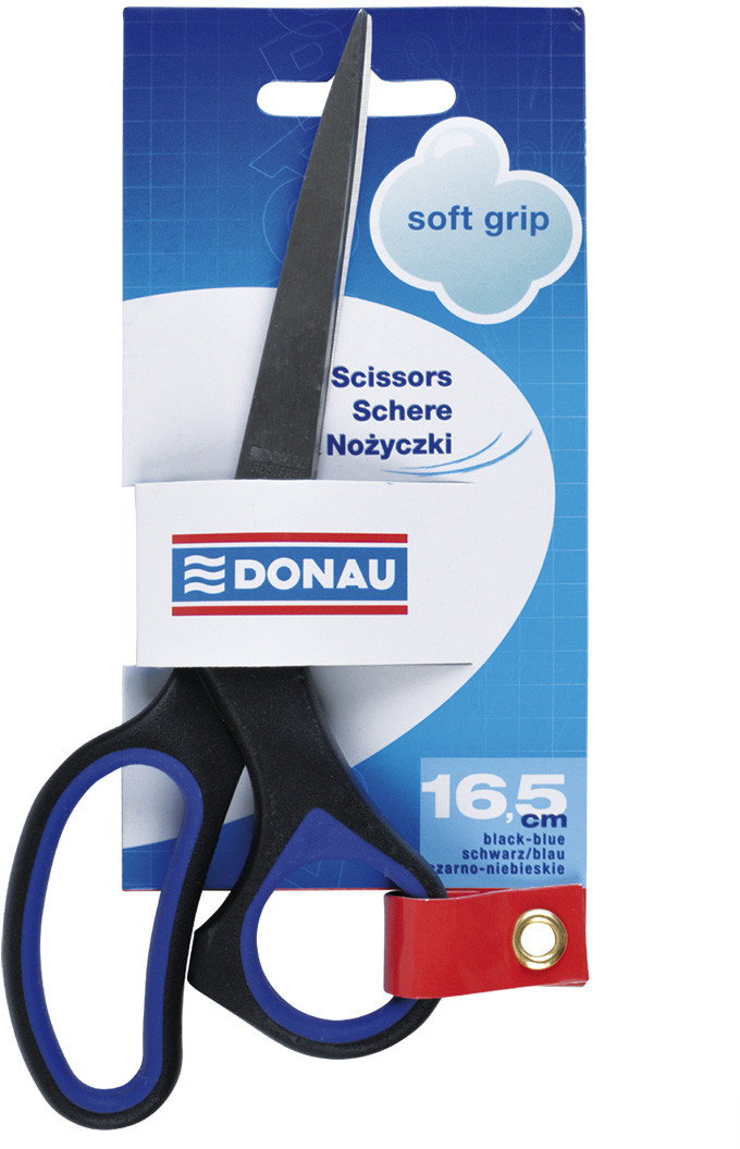 Donau Nożyczki biurowe Soft Grip, 16,5cm, niebieskie 7922301PL-10