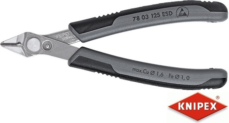 Knipex szczypce tnące Electronic Super Knips ESD, dwukomponentowe (78 03 125 ESD