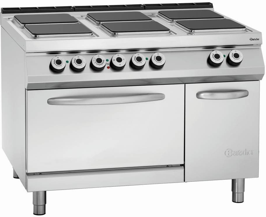 Bartscher Kuchnia elektryczna 6 płytowa z piekarnikiem elektrycznym 2/1GN PO | 655 x550 x(H) 300 mm | 5,6 kW 296217