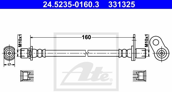 ATE PRZEWÓD HAM 24.5235-0160.3 TOYOTA AURIS 1.33DUAL-VVTI 10 24.5235-0160.3
