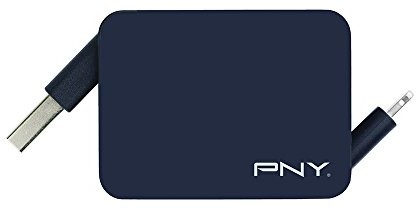 PNY przewód do ładowania i synchronisations-Roll-it kabel audio, czarny C-UA-LN-K-RET-RB