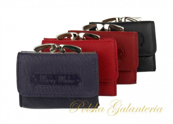 Jennifer Jones portfel damski Skórzany Skóra Licowa Mały Z Klamrą czerwony