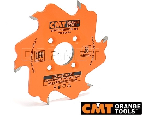 LAMELLO Frez lamello do drewna, średnica 100 mm, średnica otworu 22 mm, grubość zęba 3,96 mm - CMT (240.006.04)