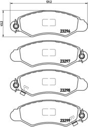 BREMBO Zestaw klocków hamulcowych, hamulce tarczowe P 78 012