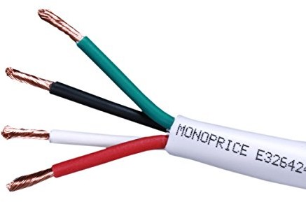 Pure Monoprice 104043 kabel przewód z miedzi beztlenowej głośnik 30.48 meters 18 AWG CL2 qlq 4 (Bare 104043