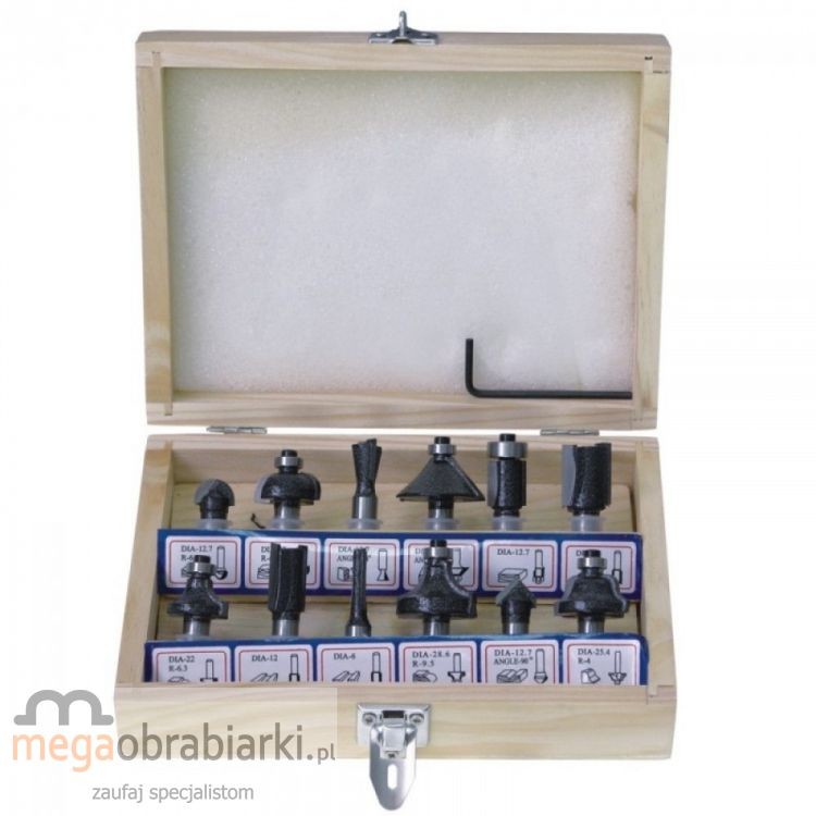 DEDRA Zestawy frezów do drewna 12 szt. 0780