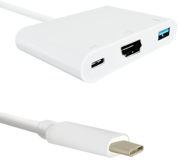 Qoltec Adapter USB 3.1 typC męski / HDMI A + USB A + USB 3.1 typC 50425