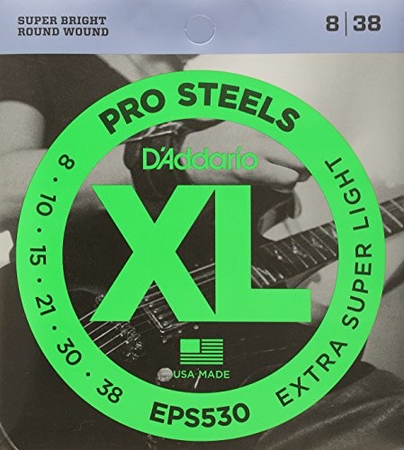 D'Addario XL Extra Super Light EPS530 struny do gitary elektrycznej, rozmiar: 8 - 38 EPS530
