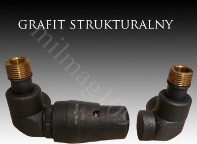 Mera Term Zestaw zaworów grzejnikowych termostatyczny LUX lewy Grafit Struktural