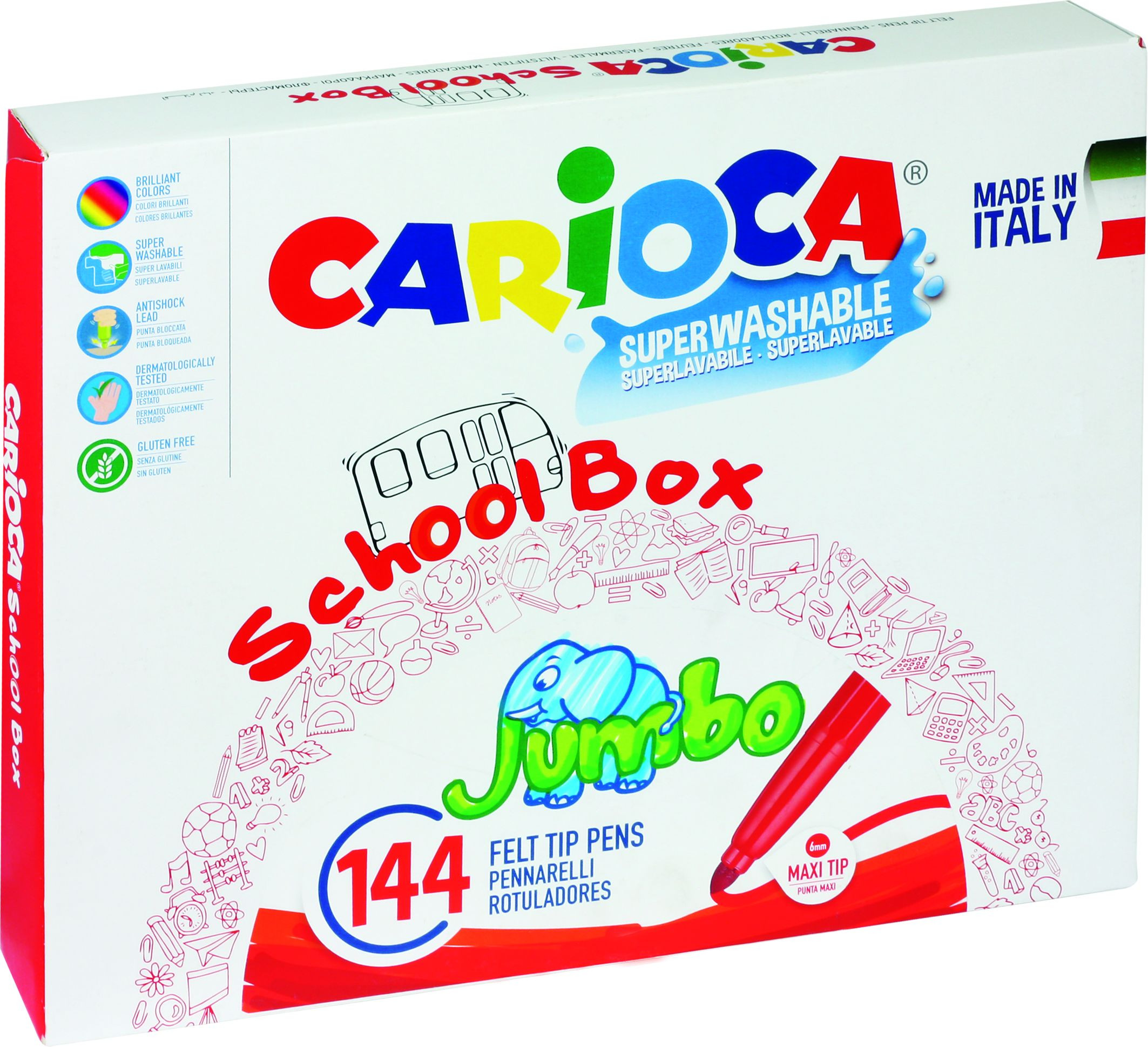 Carioca Zestaw szkolny Jumbo 144 sztuki 42826 B KW TRADE