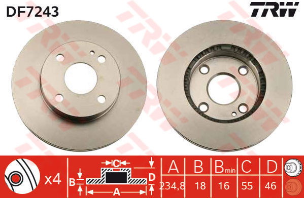 TRW Tarcza hamulcowa DF7243