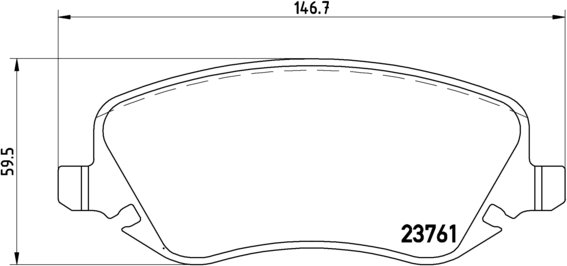 BREMBO Zestaw klocków hamulcowych, hamulce tarczowe P 23 088