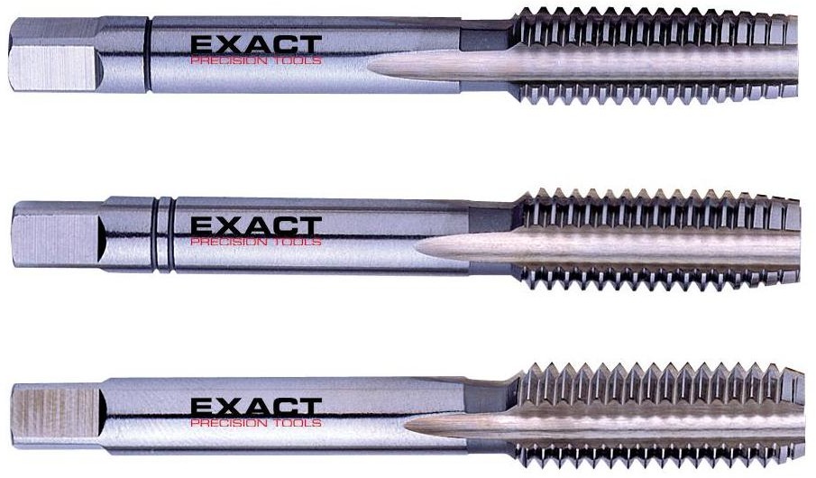Exact Komplet gwintowników ręcznych 3 szt metryczny M22 2.5 mm Cięcie lewostronne 00248 DIN 352 HSS 1 zest
