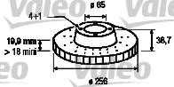 VALEO tarcza hamulcowa x2 przod 186247  186247