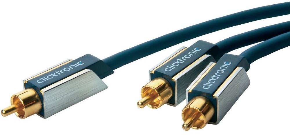 ClickTronic Kabel audio Cinch 70656 [1x Złącze męskie cinch 2x Złącze męskie cinch] 2 m niebieski