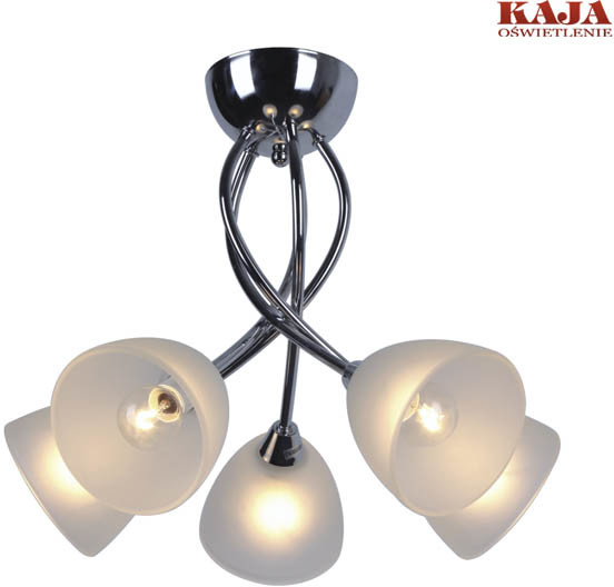 Zdjęcia - Żyrandol / lampa Kaja Lampa sufitowa z mlecznymi kloszami K-JSL-6236/5 CHR z serii FAMA  (｡◕‿◕｡)