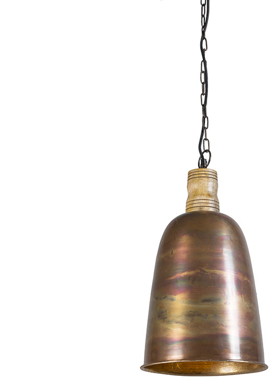 QAZQA Vintage lampa wisząca miedź ze złotem - Burn 1