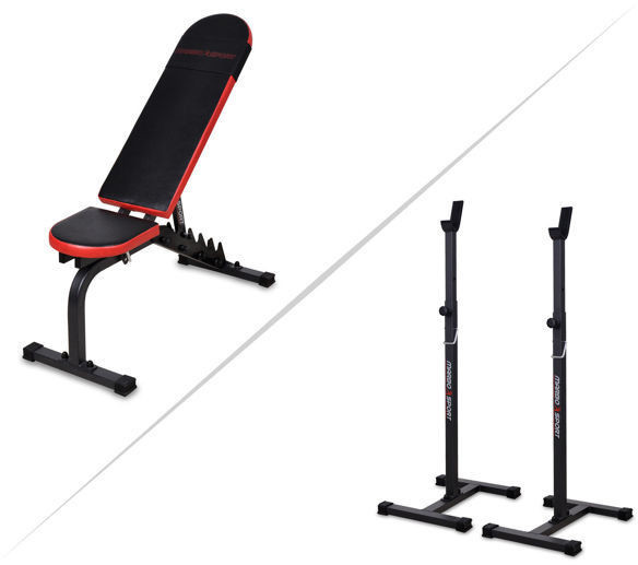 Marbo Sport Zestaw MH7 ławka treningowa dwustronna + stojaki regulowane Marbo Sport