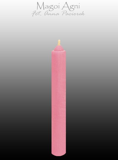 Magoi Agni Różowa świeca z wosku 9x1,2cm drim11