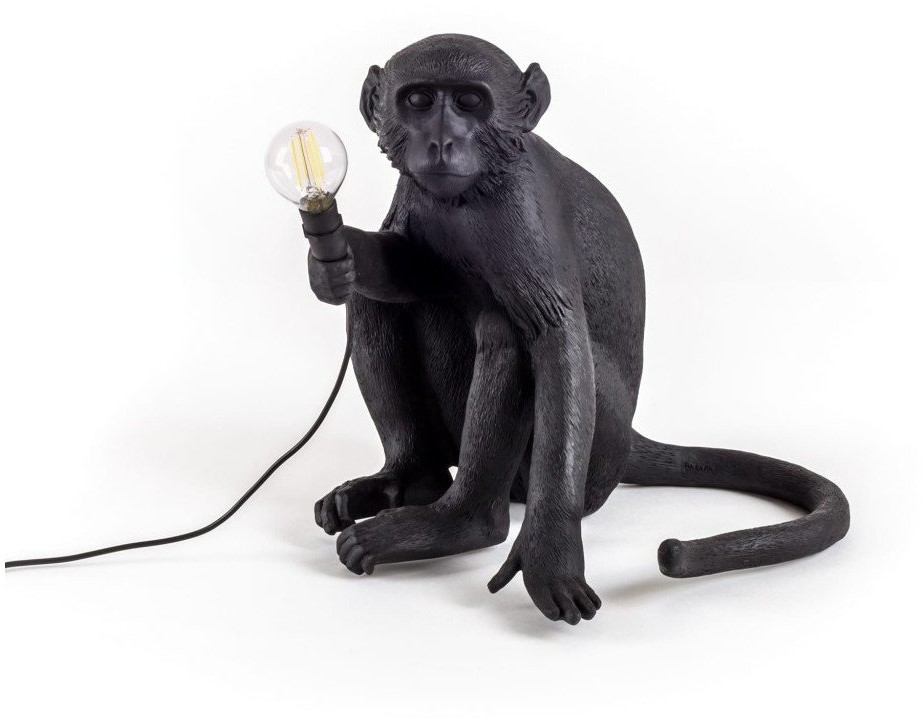 Seletti Lampa Monkey czarna stołowa siedząca (14922)