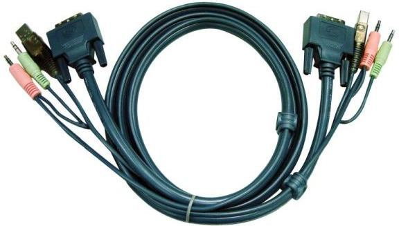 Aten kabel DVI/USB + Audio5 m 2L-7D05U