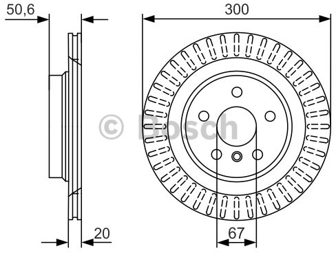 BOSCH Tarcza hamulcowa tylna, 0 986 479 C95  0986479C95