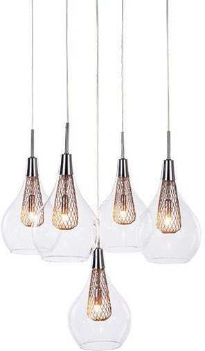 Azzardo Szklana LAMPA wisząca ELEKTRA MD15002028-5A industrialna OPRAWA zwis LISTWA sufitowa klatka przezroczysta