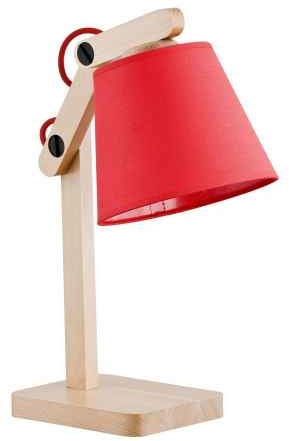 Alfa Lampka stołowa oprawa lapka nocna lampka biurkowa Joga Red 1x60W E27 czerwony drewno 22248