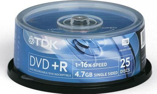 TDK DVD+R 4.7GB 16x (Szpula, 25 DVD+R47CBED25, t19443