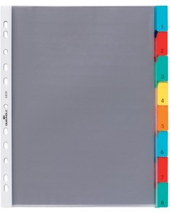 DURABLE Przekładka A4, kolorowe zgrzane indeksy, 8 części