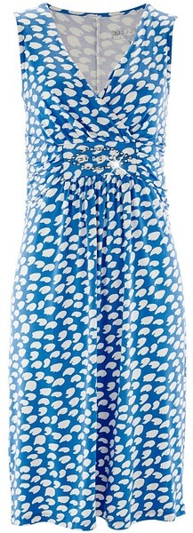 Bonprix Sukienka z nadrukiem niebiesko - biały 930030