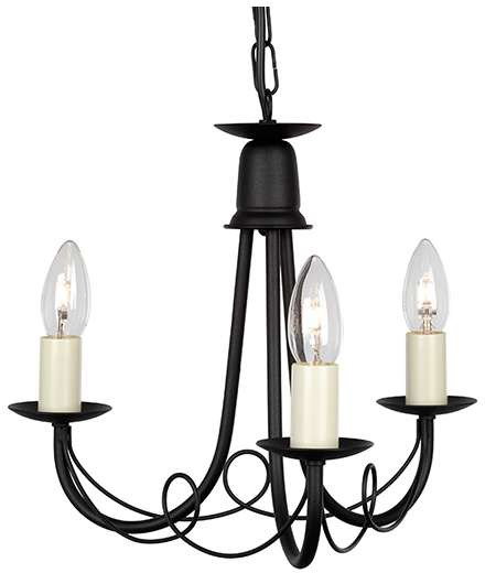 Elstead Lighting Żyrandol LAMPA wisząca MINSTER MN3 BLK metalowa OPRAWA świecznikowa czar