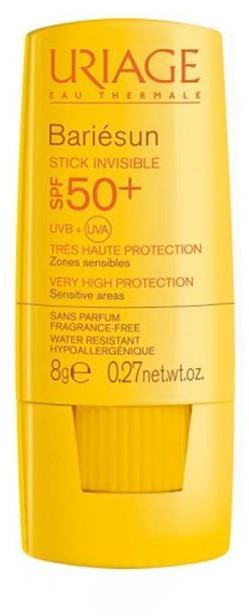 Uriage BARIÉSUN SPF50+ transparentny sztyft do wrażliwych miejsc 8g