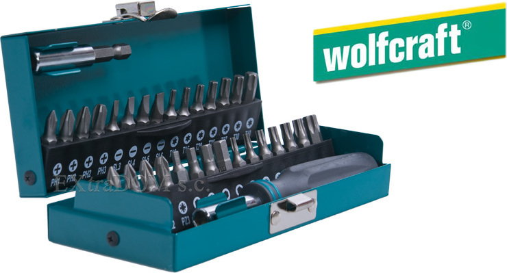 WOLFCRAFT 32 - elementowy zestaw bitów 25 mm 1388000