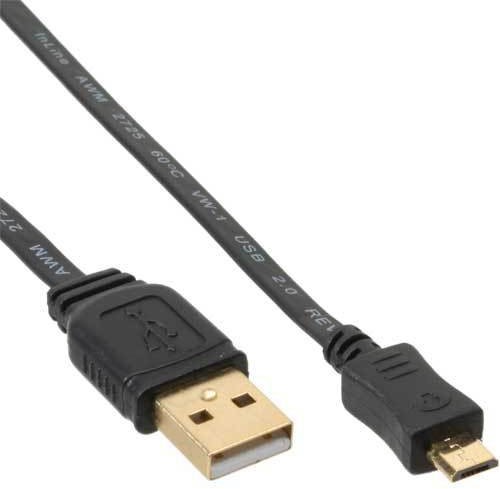 InLine 31730 °F wtyk USB A do Micro-B wtyk płaski przewód micro-USB 2.0 (3 m) 4043718178605
