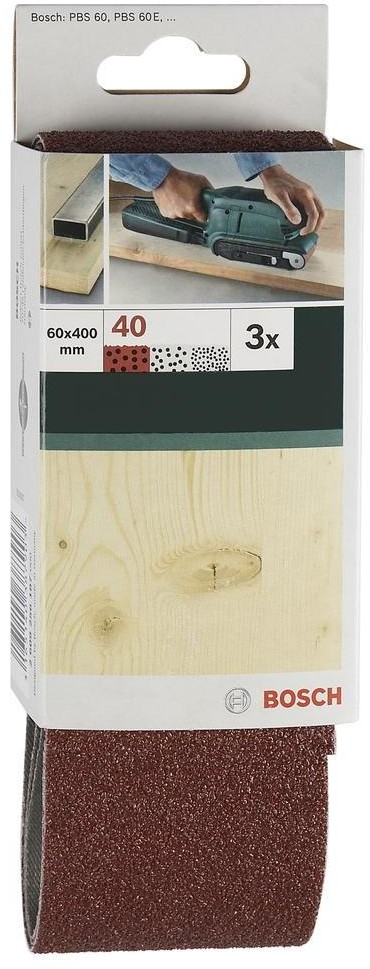 Bosch Papier ścierny pas wielkość ziarna 80 DxS) 400 mm x 60 mm 2609256189 3 szt